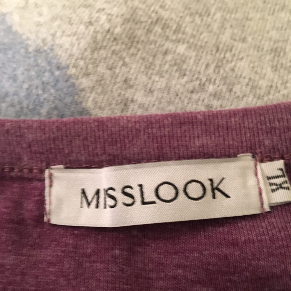 Misslook Purple Lightweight Knit Tunic with Pockets, Size Xlarge - Picture 3 of 3